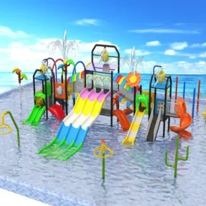 Metal Fiberglass Water Park Slide 10 Passenger Commercial Amusement Park Equipment