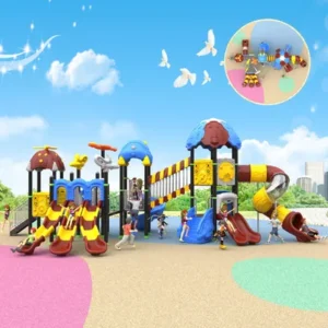 Outdoor Playground Castle with Slide 500kg Metal Plastic Commercial Kids Play Equipment