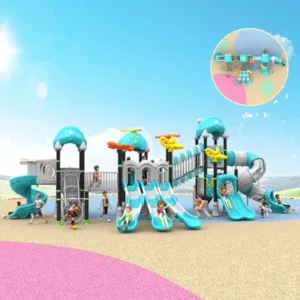 10 Persons Plastic Commercial Playground Equipment ISO9001 Colorful Outdoor Park Play System