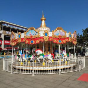 Luxury Double Deck Carousel Ride Horse Merry Go Round Amusement Park Equipment Commercial