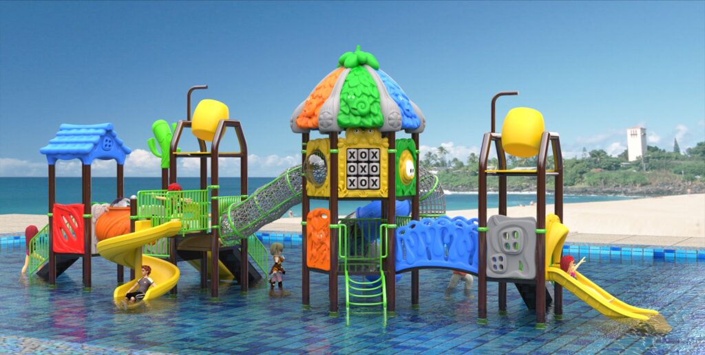 Outdoor Playground Slide B12 Back View