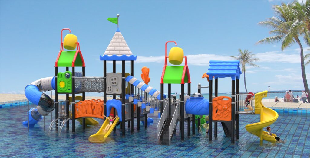 Outdoor Playground Slide B13 Back View