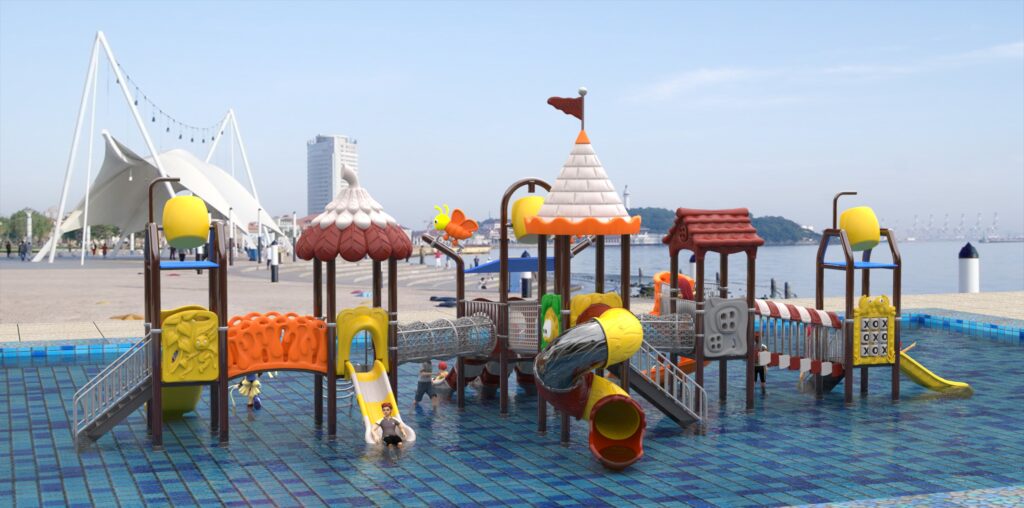 Outdoor Playground Slide B15 Back View