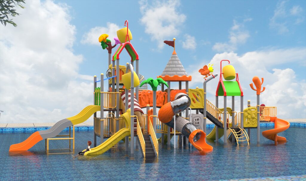 Outdoor Playground Slide B16 Back View