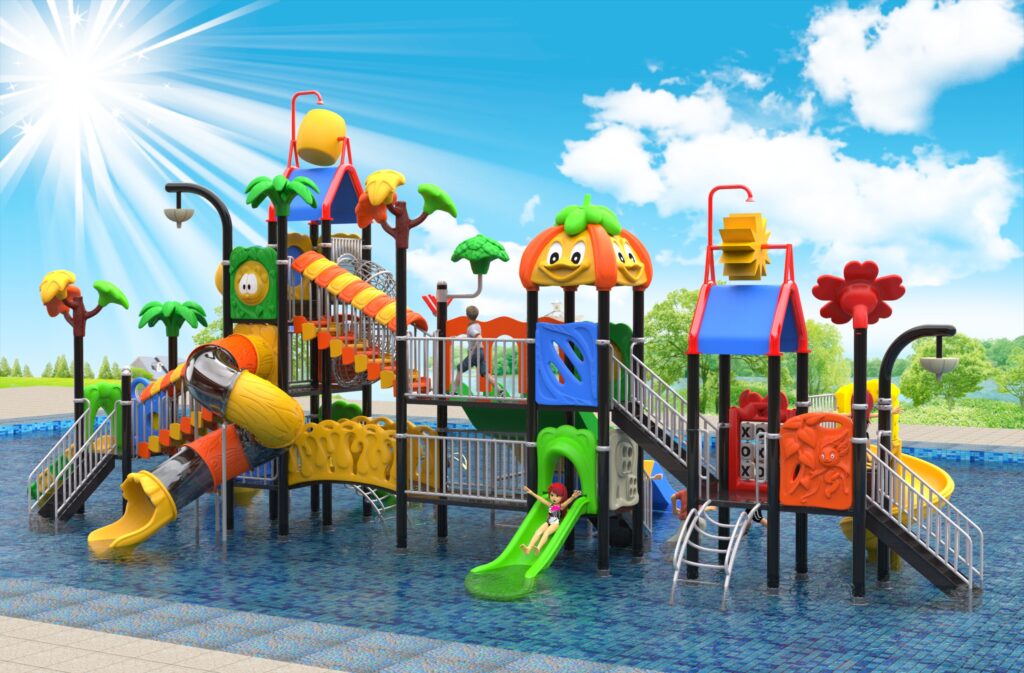 Outdoor Playground Slide B37 Back View