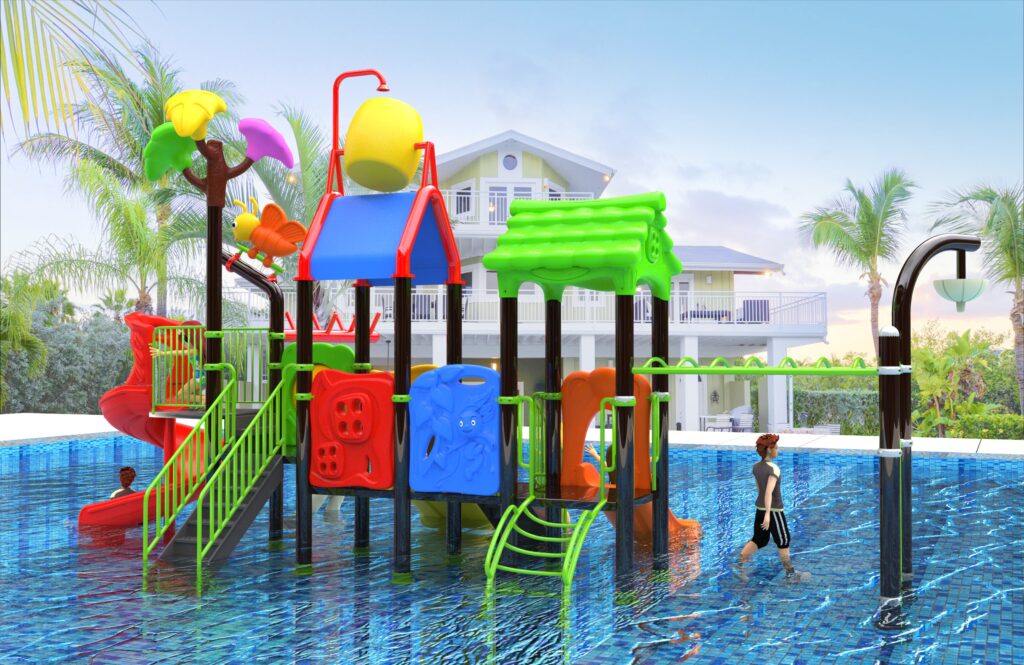 Outdoor Playground Slide B4 Back View
