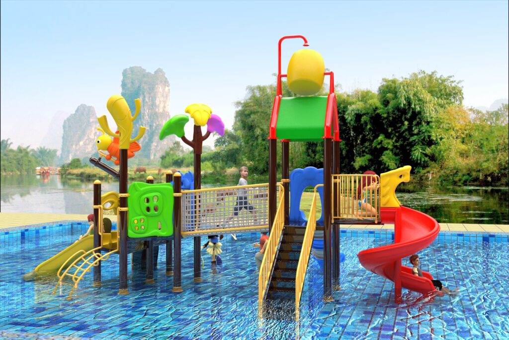 Outdoor Playground Slide B5 Back View