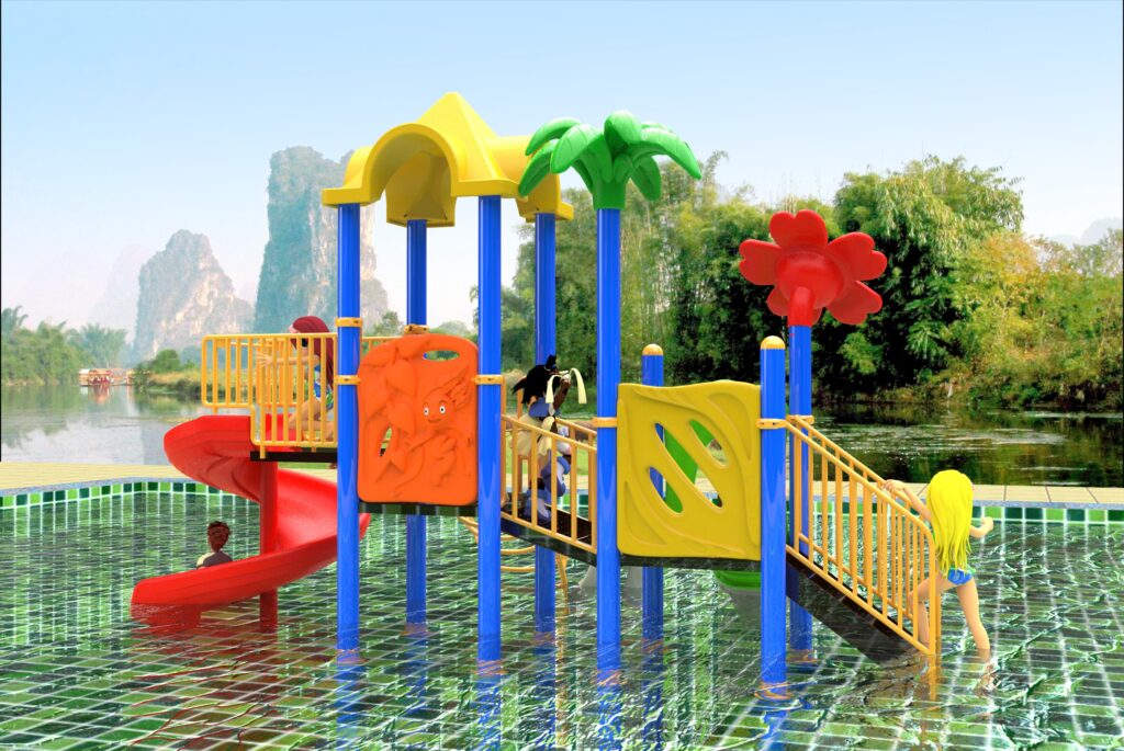 Outdoor Playground Slide B6 Back View