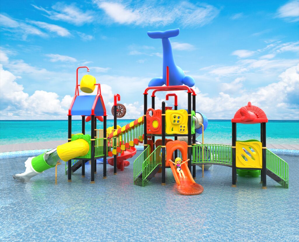 Outdoor Playground Slide C26 Back View
