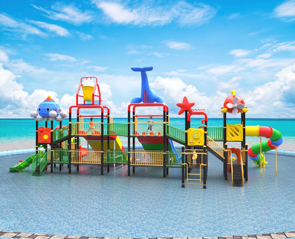 Outdoor Playground Slide C27 Back View