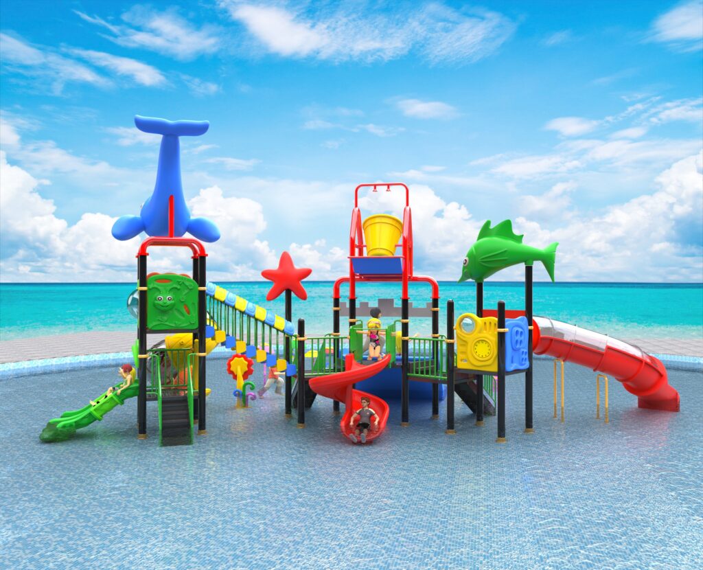 Outdoor Playground Slide C28 Back View