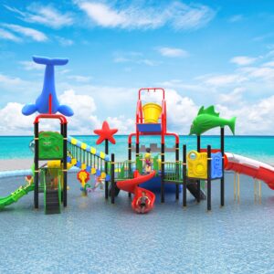 Outdoor Playground Slide C28 Back View