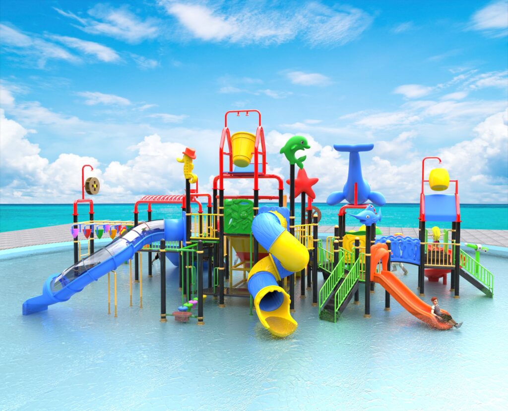 Outdoor Playground Slide C32 Back View