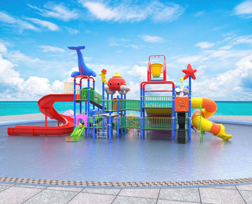Outdoor Playground Slide C34 Back View