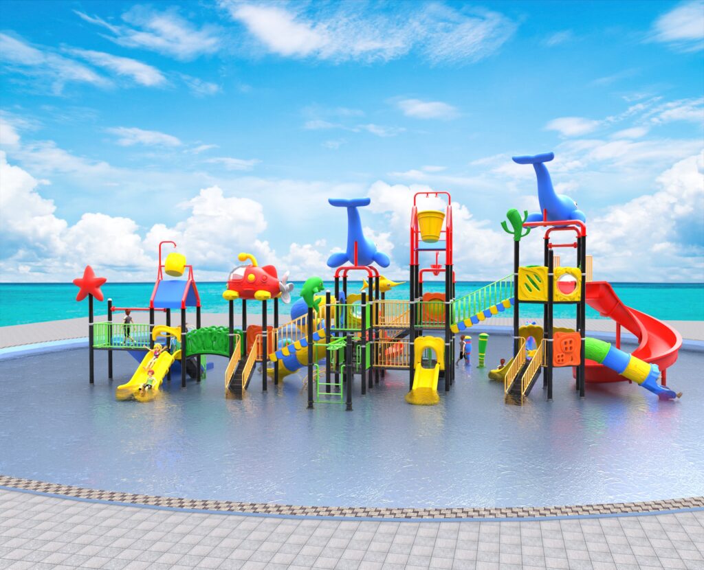 Outdoor Playground Slide C35 Back View