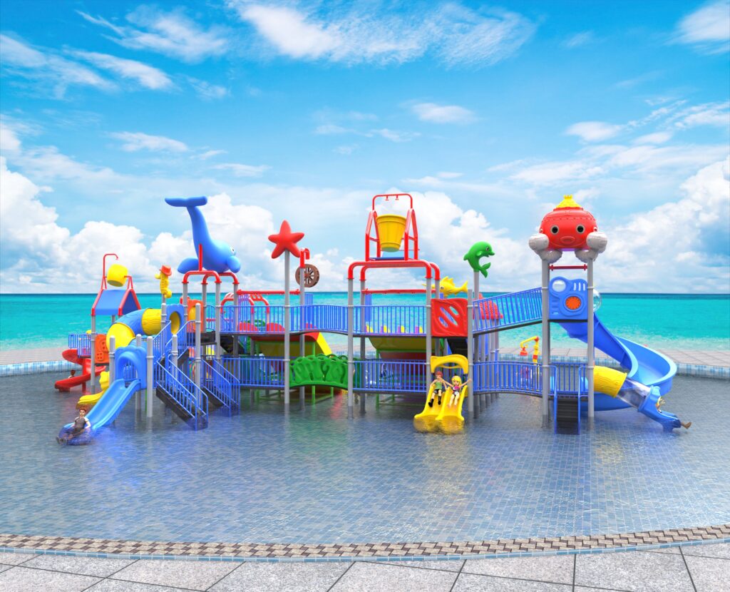 Outdoor Playground Slide C38 Back View