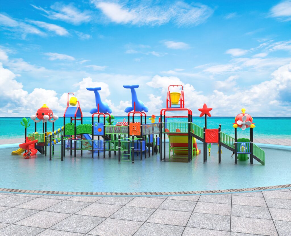 Outdoor Playground Slide C39 Back View
