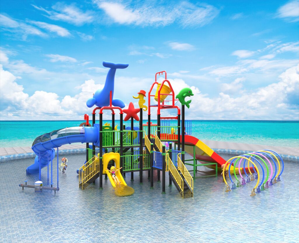 Outdoor Playground Slide C45 Back View