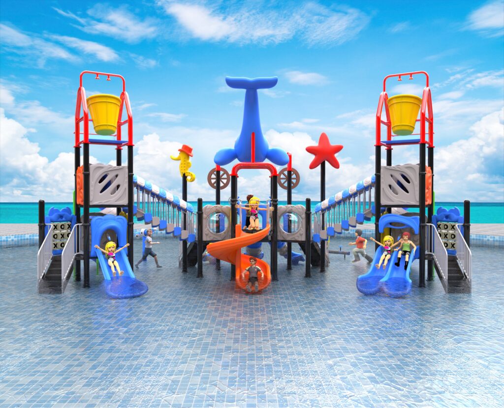 Outdoor Playground Slide C46 Back View
