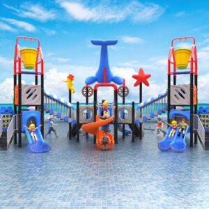 Outdoor Playground Slide C46 Back View