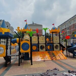 Blue Yellow Outdoor Playground Slide Main View