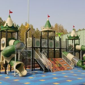 Green Castle Playground Slide Main View