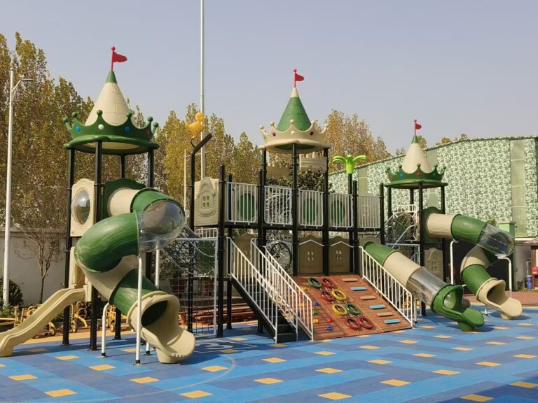 Green Castle Playground Slide Main View
