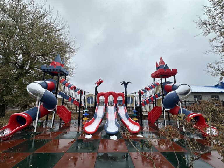 Red Tube Outdoor Playground Slide Main View