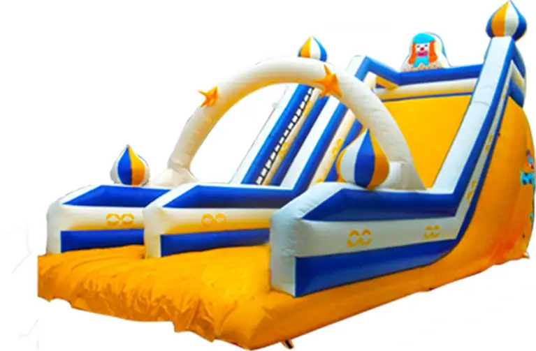 Blue Yellow Double Inflatable Slide KL-99988 – inflatable product catalogue view