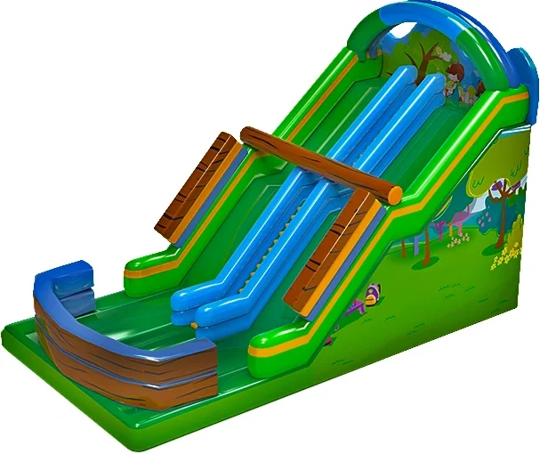 Green Arch Double Inflatable Slide KL-99961 – inflatable product catalogue view