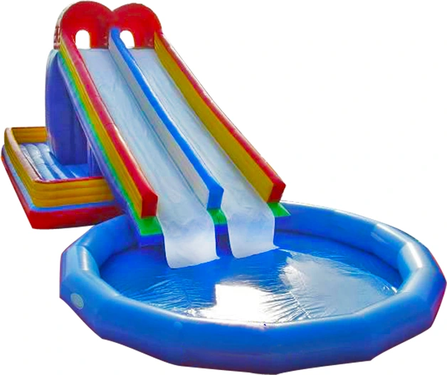 Red White Double Pool Inflatable Water Slide KL-99855 – inflatable product catalogue view