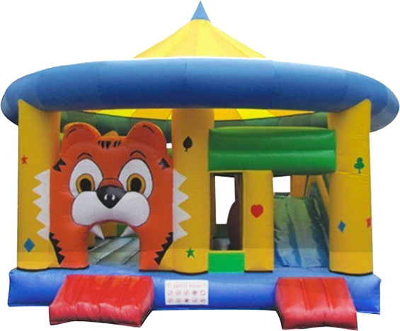 Round Canopy Tiger Bouncy Castle KL-88828 – inflatable product catalogue view