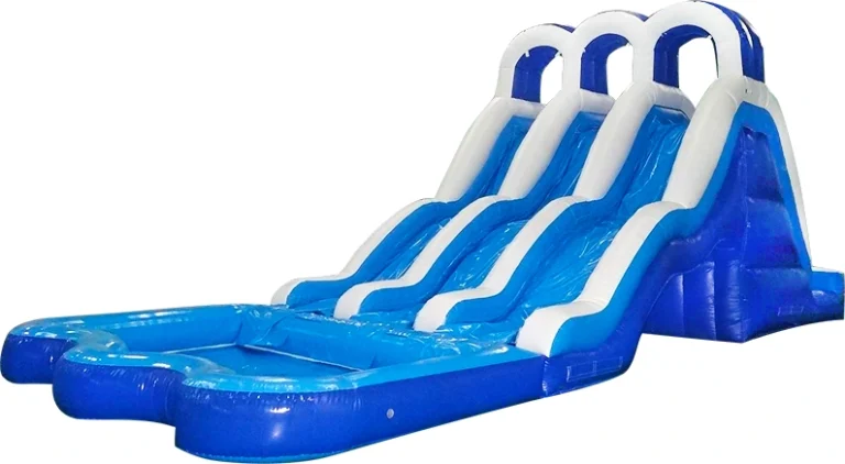 White Arch Double Inflatable Water Slide KL-99848 – inflatable product catalogue view