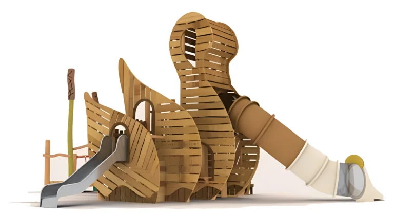 Cobra Adventure Slide Playground outdoor playground with cobra-shaped play structure and curved tube slide