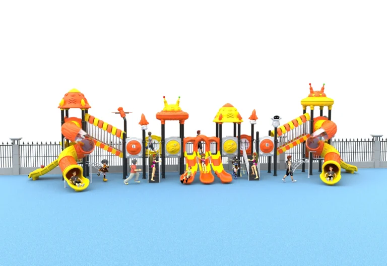 Long Bridge Tower Playground outdoor playground with extended tower layout and elevated bridge connections