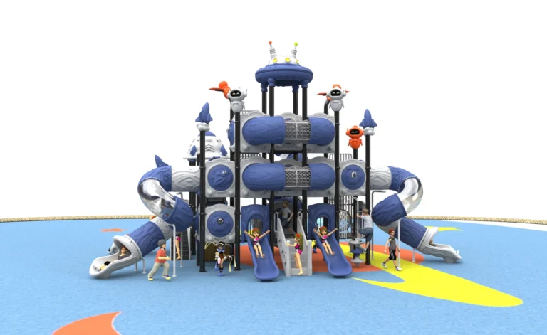 Stacked Tube Tower Adventure outdoor playground with multi-level central tower and stacked tube connections