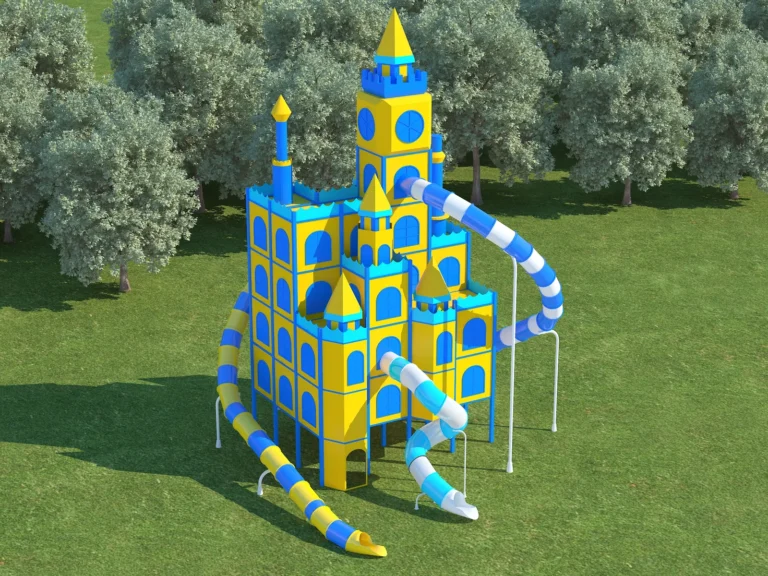 Interactive Play 199 (Blue and Yellow Castle Slide Tower)